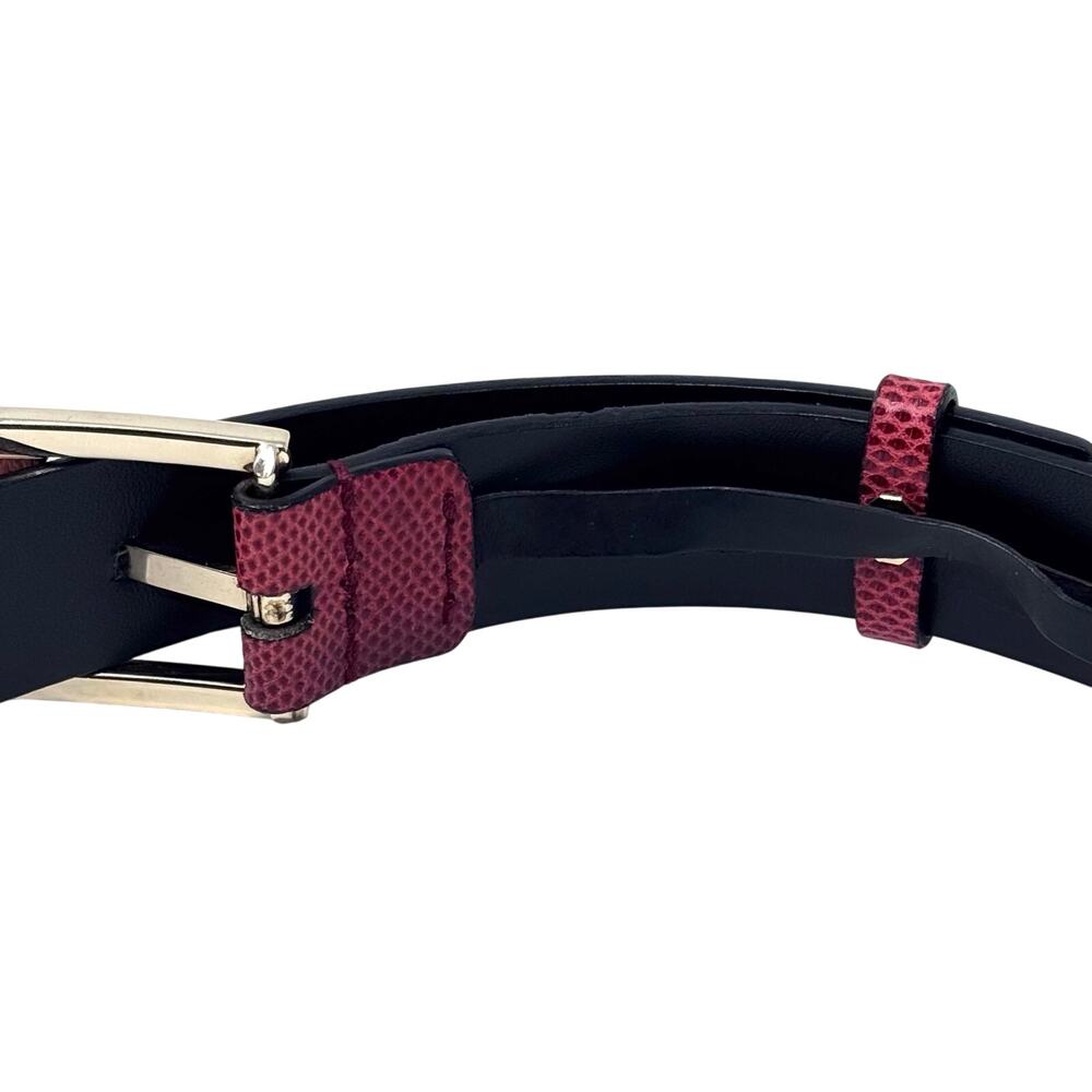 Gucci Red Lizard Skin Belt - Picture 12 of 14